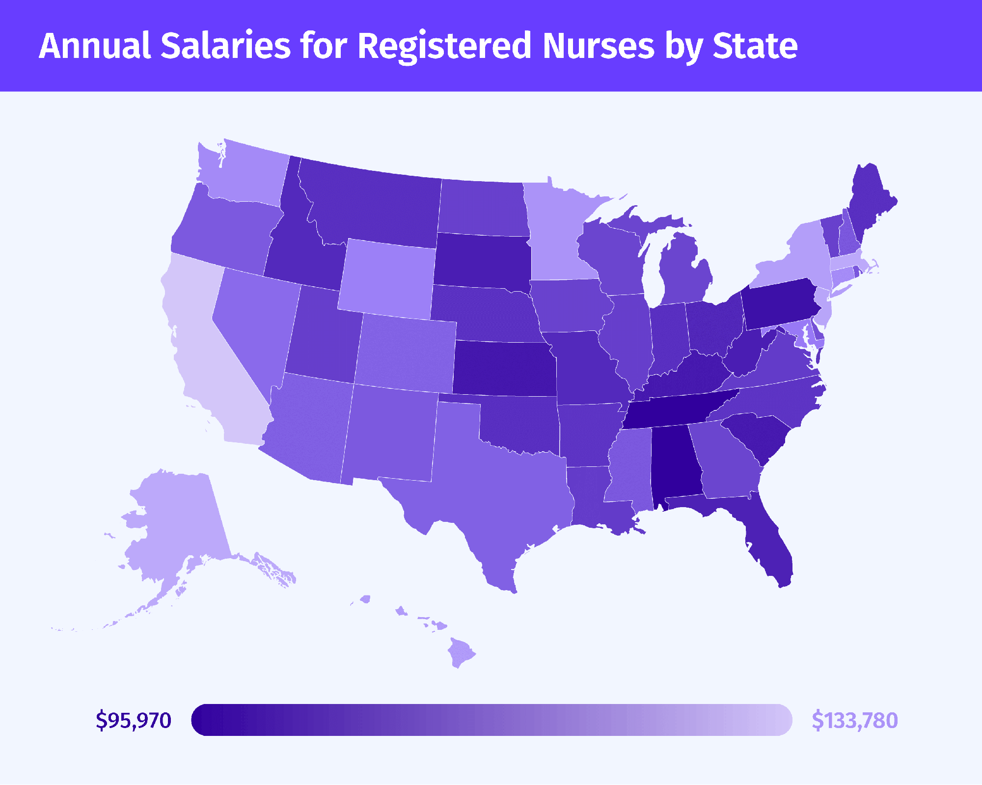 How To Become A Nurse Practitioner Nurse Plus   Annual Salaries For Nurses By State 